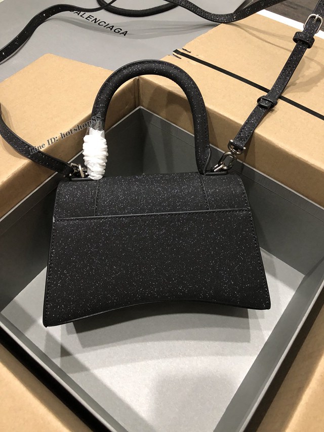 Balenciaga專櫃爆款滿天星大號黑色手提女包 巴黎世家Hourglass沙漏包 fyj1608